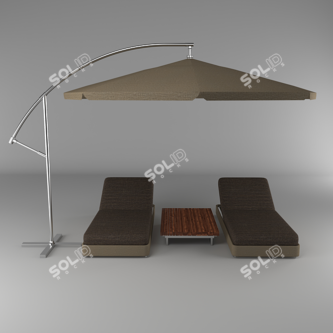 Outdoor Oasis: Poolside Perfection 3D model image 1