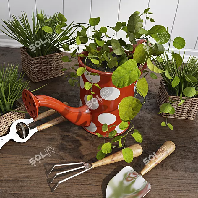 Spring Garden Tool Set 3D model image 2