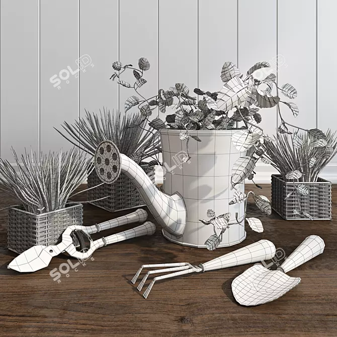 Spring Garden Tool Set 3D model image 3