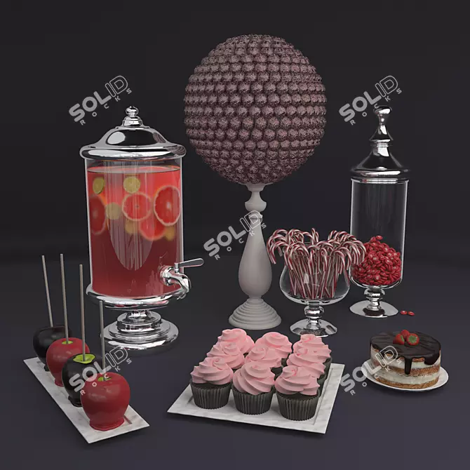 Glamorous Party Candy Bar 3D model image 1