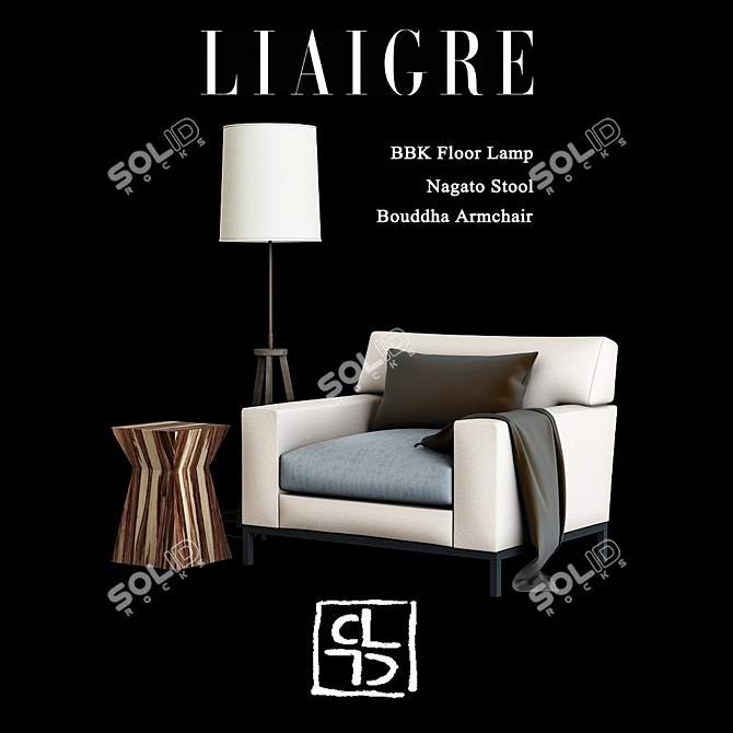 Elegant Liaigre Furniture Set 3D model image 1