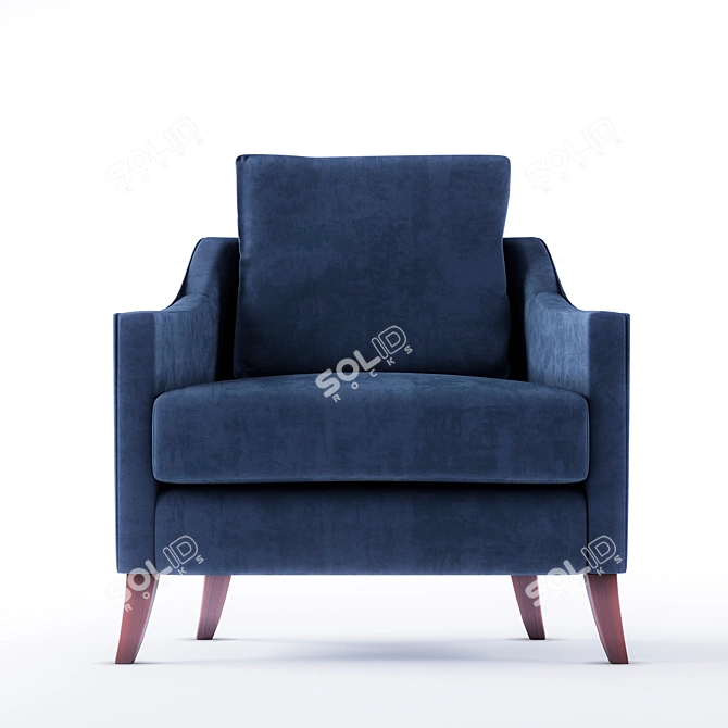 Luxury Como Velvet Armchair 3D model image 2