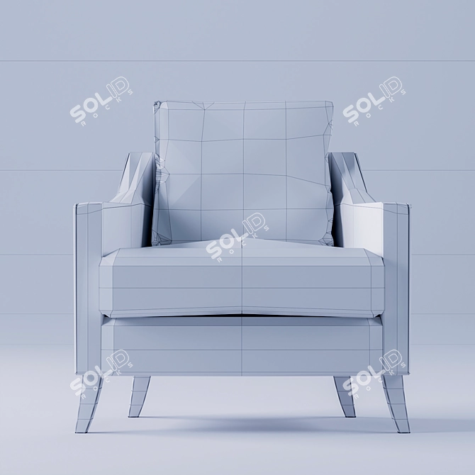 Luxury Como Velvet Armchair 3D model image 3