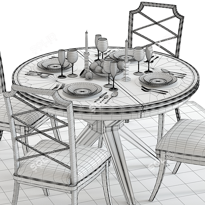 Modern Hooker Retropolitan Dining Set - 3D Models 3D model image 3