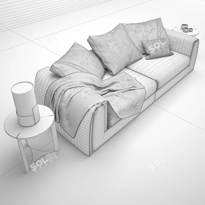 Fendi Pagoda Sofa: Exquisite Elegance 3D model image 3