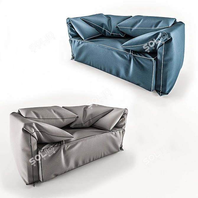 Modern Freeform Sofa for Cafes or Kids Room 3D model image 1