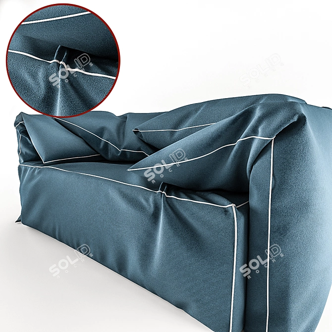 Modern Freeform Sofa for Cafes or Kids Room 3D model image 2