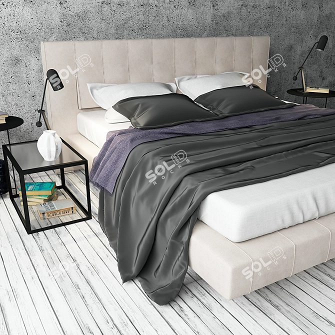 Molteni Wave Bed Set 3D model image 2