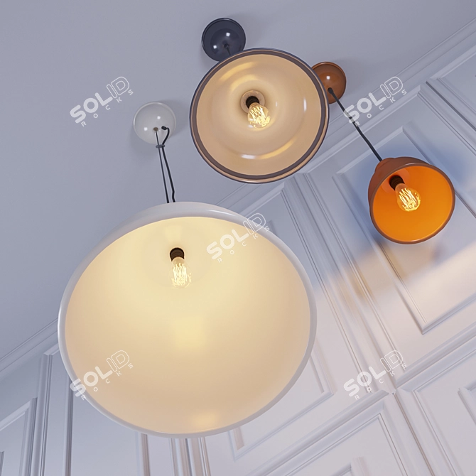 Retro Metal Home Lamps Collection 3D model image 2