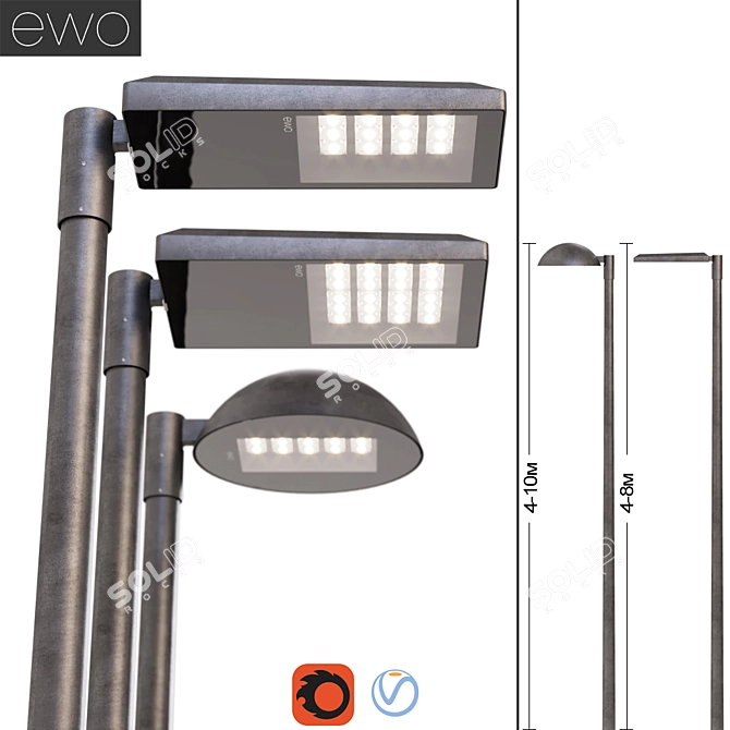 EWO Streetlights: Illuminate with Style 3D model image 1