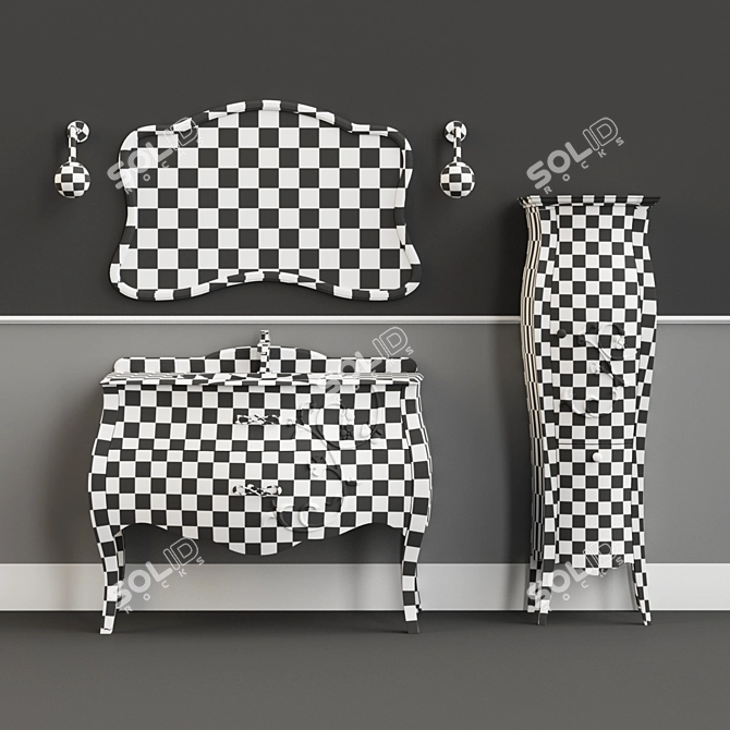 Title: Italian Tulip Bathroom Furniture Set 3D model image 3