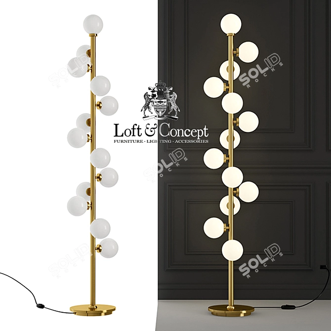 Bubble Stik Cold Floor Lamp - Stylish Loft Lighting 3D model image 1