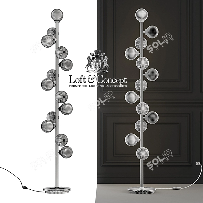 Bubble Stik Cold Floor Lamp - Stylish Loft Lighting 3D model image 3