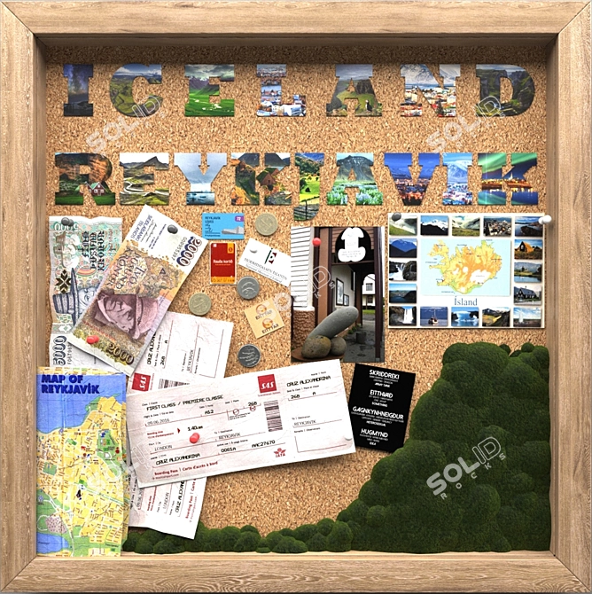 Travel Memories Decor - Souvenirs, Postcards, Tickets 3D model image 3