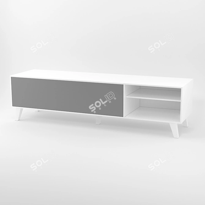 Minimalist TV Stand: Vray Materials 3D model image 1