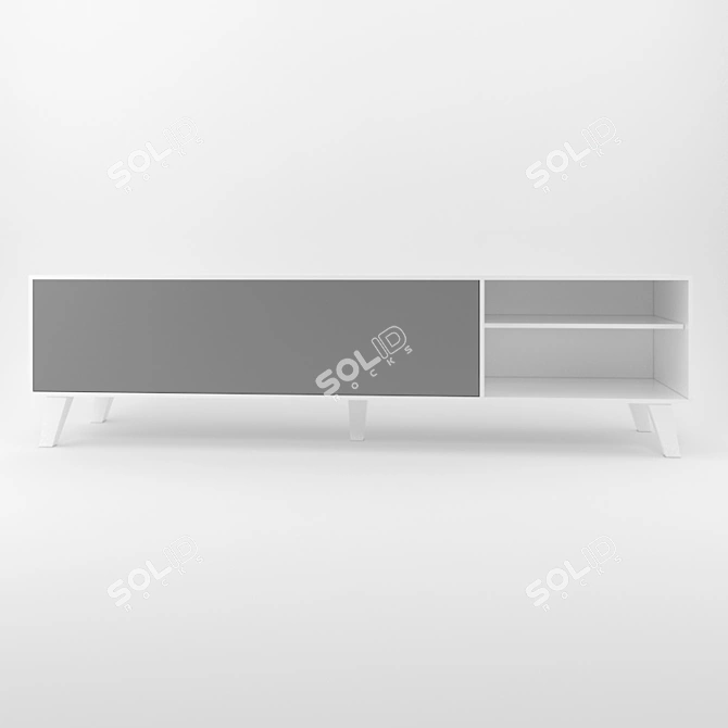Minimalist TV Stand: Vray Materials 3D model image 2
