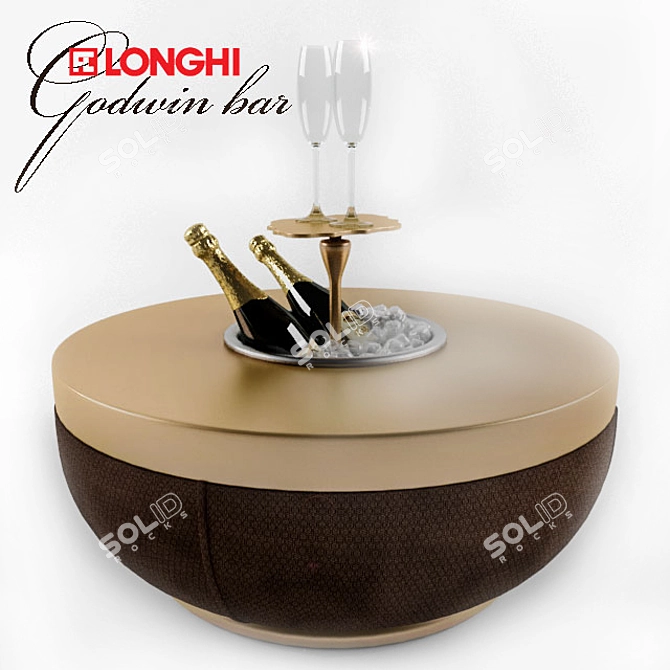 Elegant Bar Table with Stainless Steel Bucket 3D model image 1