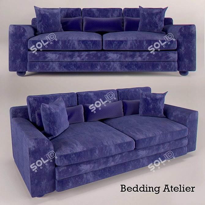 DayDream Glamour Sofa - Blue 3D model image 1