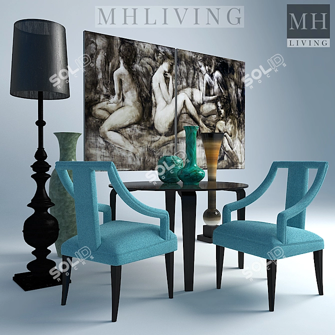 Elevated Armchair: HF14114 MHLiving 3D model image 1