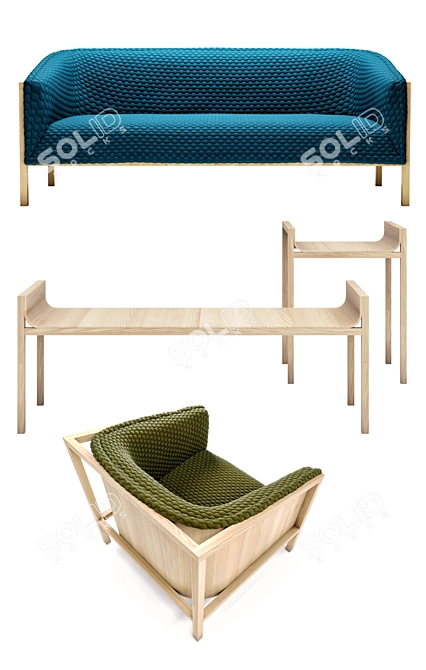 Prop Collection: Exposed Timber Furniture 3D model image 2