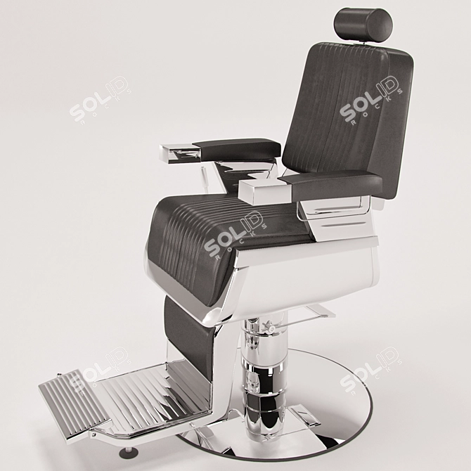 Antique Barber Chair: Luxury and Polished Craftsmanship 3D model image 1
