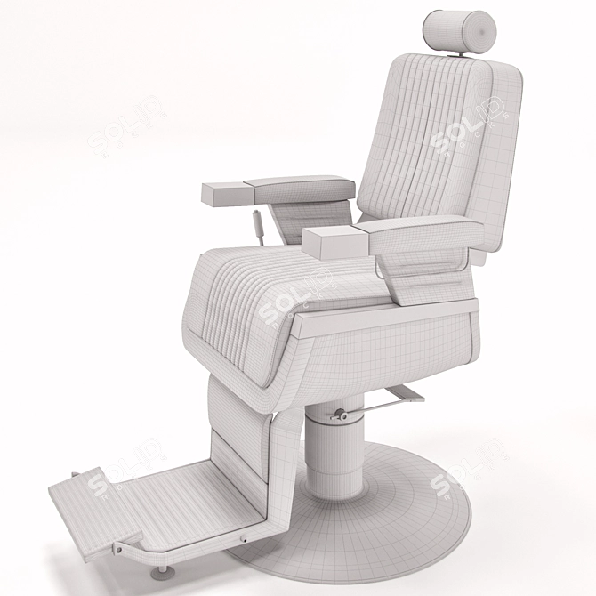 Antique Barber Chair: Luxury and Polished Craftsmanship 3D model image 2