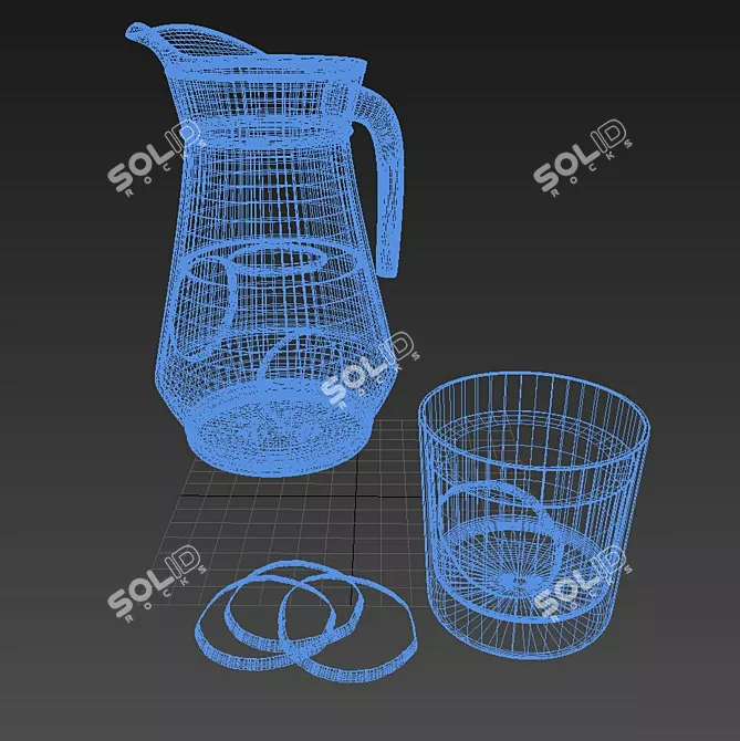 Elegant Glass Pitcher 3D model image 3