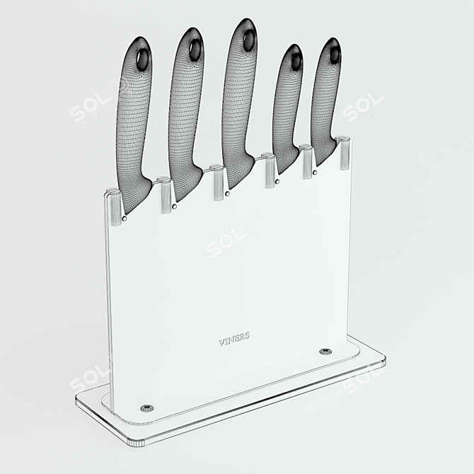 Sleek Knife Block Organizer 3D model image 2