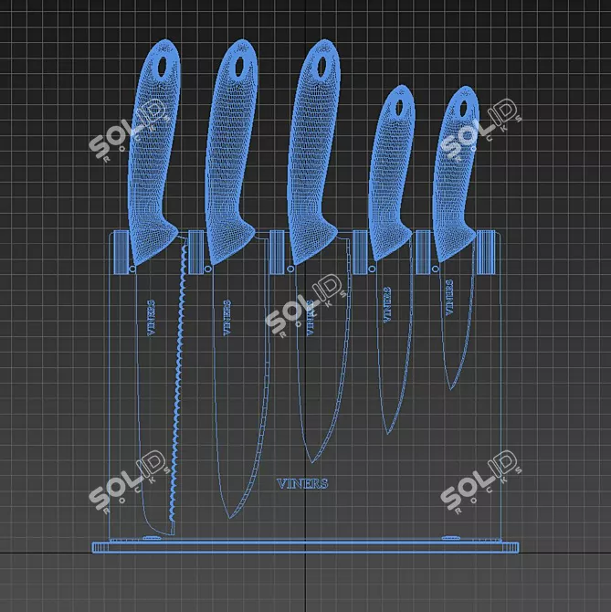 Sleek Knife Block Organizer 3D model image 3