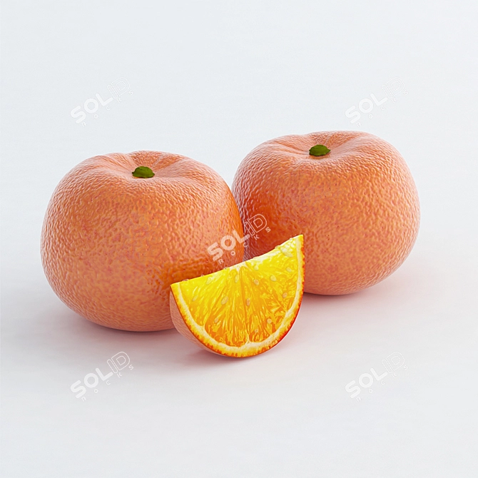 Realistic Mandarine Fruit 3D Model 3D model image 1