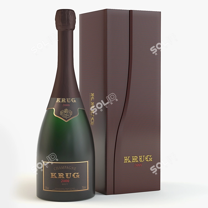 Elegant Champagne Gift Set 3D model image 1