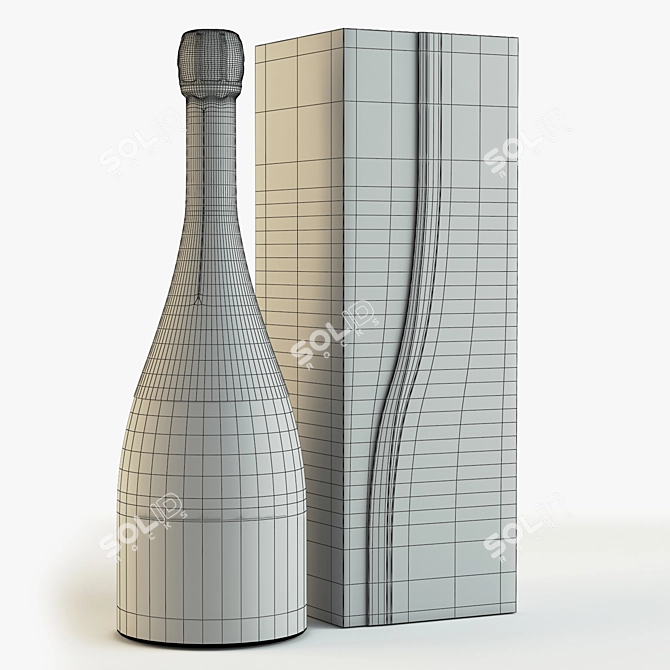 Elegant Champagne Gift Set 3D model image 2