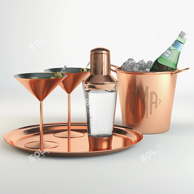 Mixology Master Cocktail Set 3D model image 1