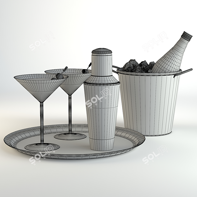Mixology Master Cocktail Set 3D model image 2
