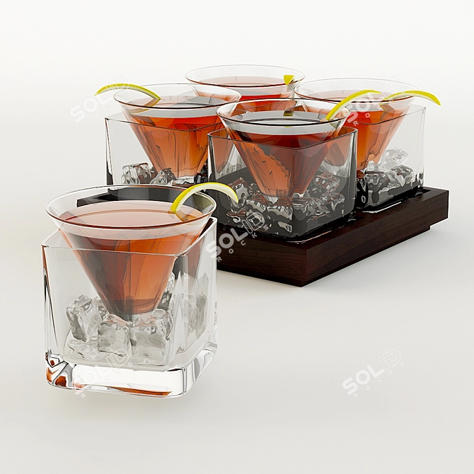 Refreshing Lemon Cocktail: Realistic 3D Model 3D model image 1