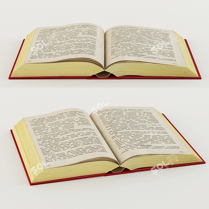 Real World Scale Open Book 3D 3D model image 1