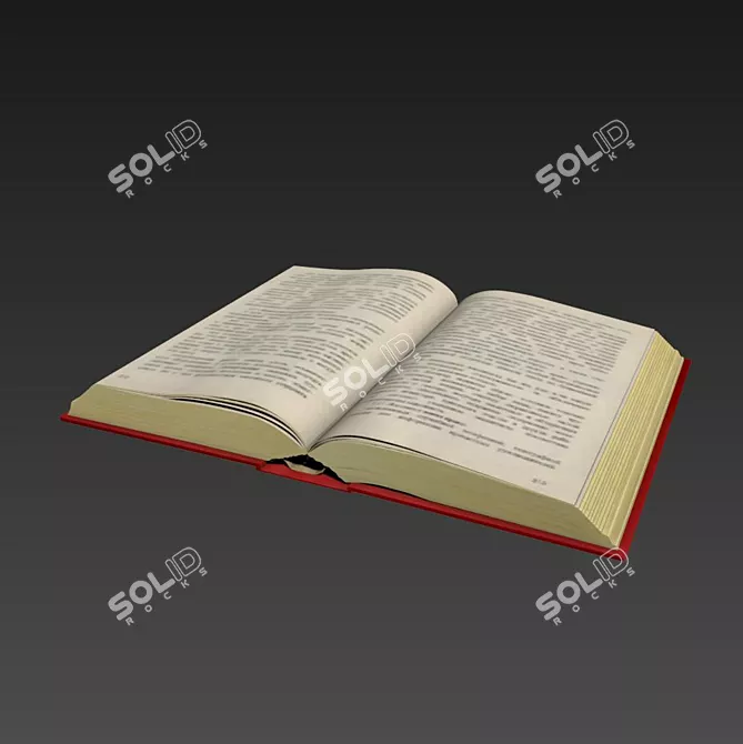 Real World Scale Open Book 3D 3D model image 2