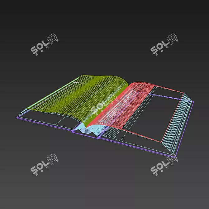 Real World Scale Open Book 3D 3D model image 3