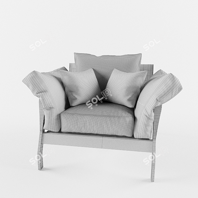 Eloro Leather Sail Chair 3D model image 3