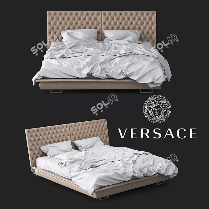 Luxury Italian Versace Home Spencer Bed 3D model image 1