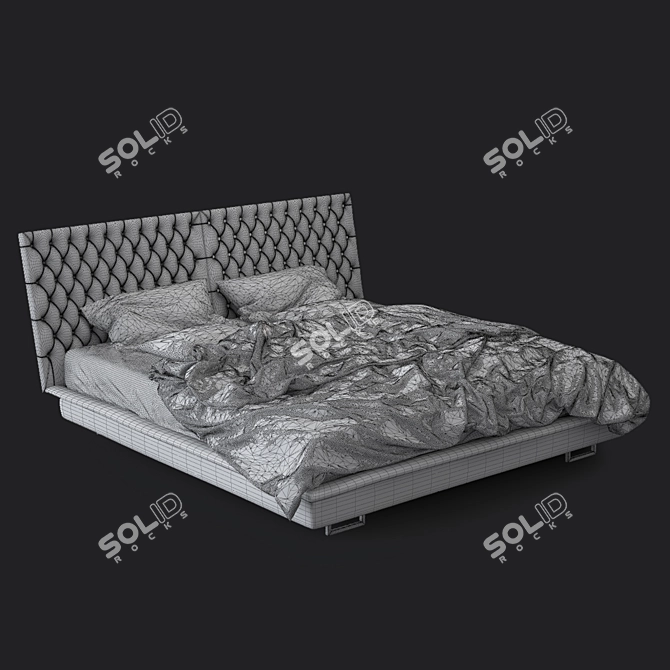 Luxury Italian Versace Home Spencer Bed 3D model image 3