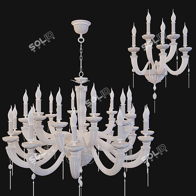 Elegant Juliënne Clear Chandelier 3D model image 2