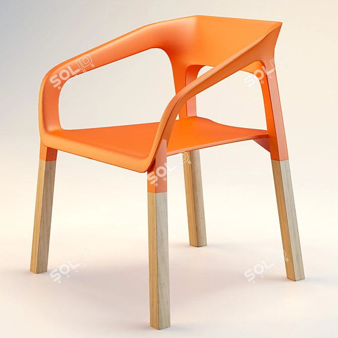 Versatile Orange Chair 3D model image 1