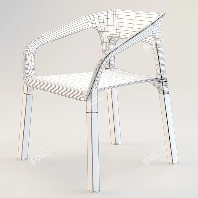 Versatile Orange Chair 3D model image 2