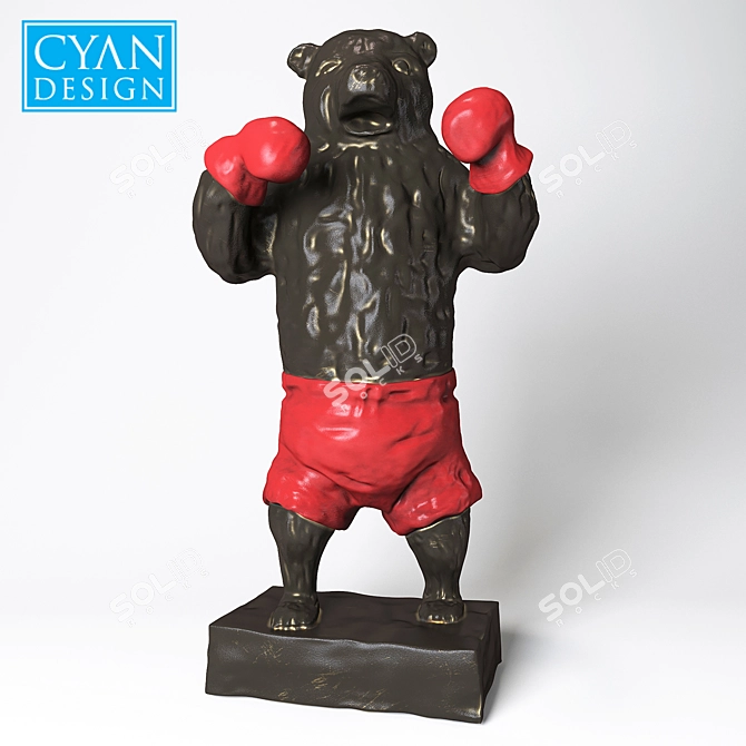 Contemporary Bear Sculpture by Cyan Design 3D model image 1