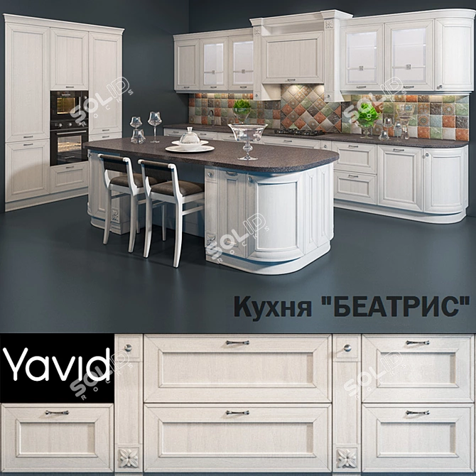 Elegant Beatrice Kitchen by Yavid 3D model image 1