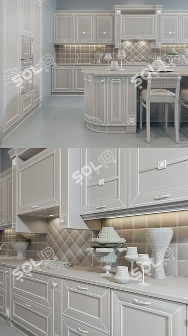 Elegant Beatrice Kitchen by Yavid 3D model image 3