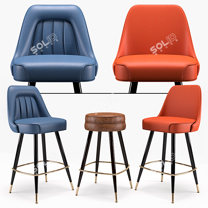 Richardon Seating's Classic Bar Stool 3D model image 1