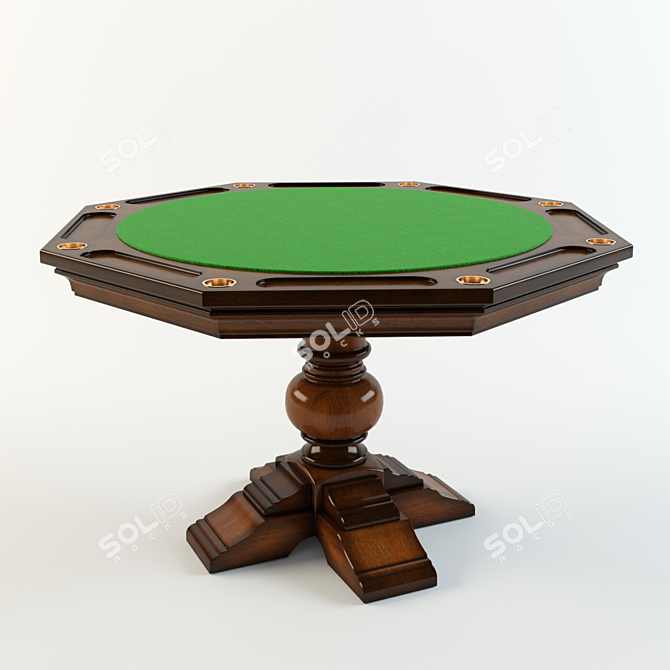 Luxurious Reversible Top Poker Table 3D model image 1