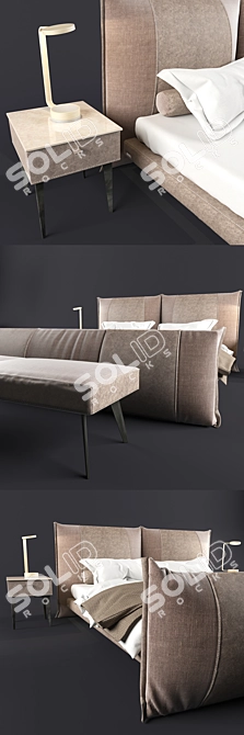 Modern PEPPER NIGHT Bed - Complete Bedroom Set 3D model image 2